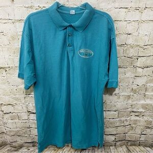 Vintage Hang Loose Hawaii Green Cotton Textured Polo Shirt